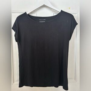 Tahari Women's Elegant Black Short Sleeve Top